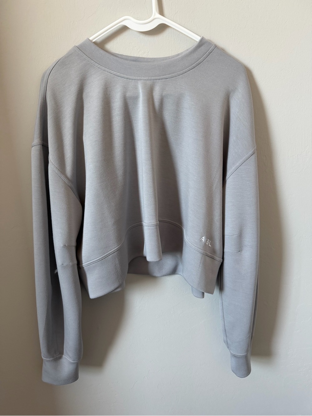 ABYL Minimal Cropped Crewneck Sweatshirt - Gray